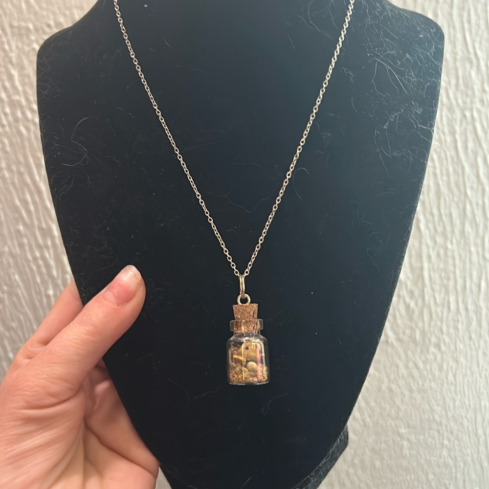 Gorgeous dandelion filled hand made necklace!